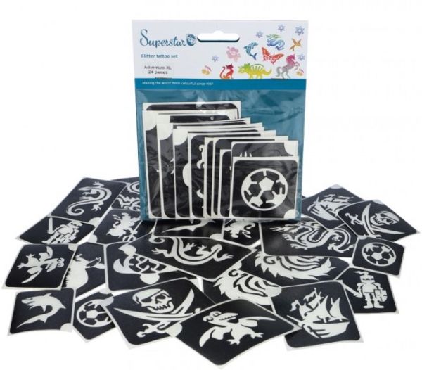 Superstar Adventure XL Glitzer Tattoo Stencils