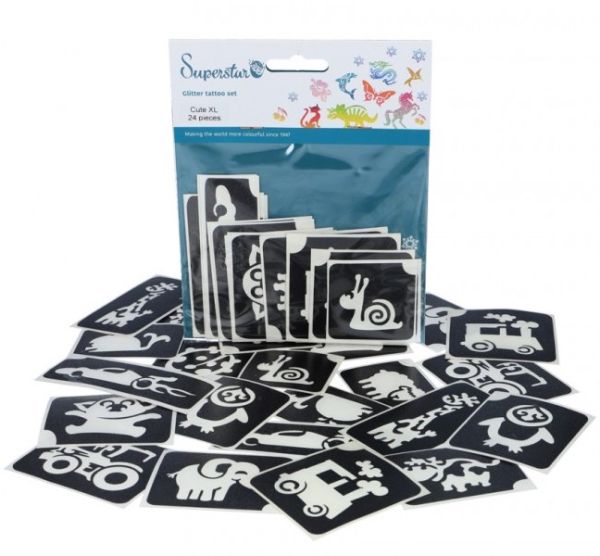 Superstar Cute XL Glitzer Tattoo Stencils