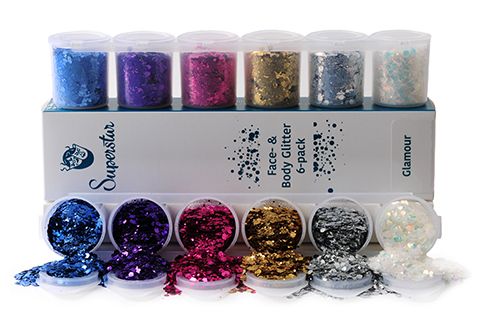 Glamour Chunky Glitzer Mix 6-pack 130 ml