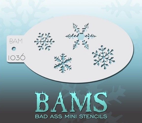 Bad Ass Bams Schminkvorlage Schablonen 1036 - Schneeflocken-Sterne