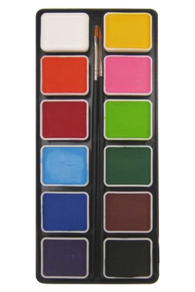 PartyXplosion Schminkpalette Grundfarben mit PXP Pinsel