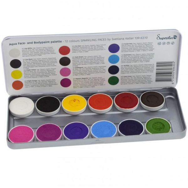 Superstar Schminke 12 Farben Sparkling Faces by Svetlana Keller
