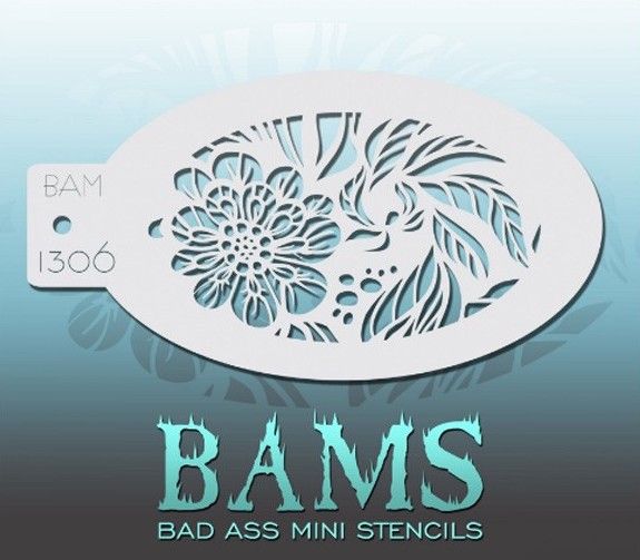 Bad Ass Bams Schminkvorlage Schablonen 1306 - Blüte und Blätter