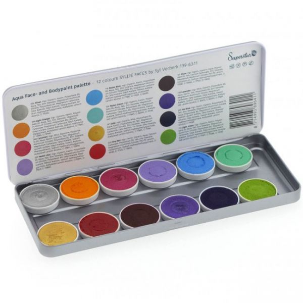 Superstar Schminke 12 Farben Sparkling Faces by Syl Verberk
